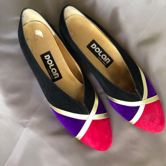 Dolan Black Purple Red Suede Shoes - Picture 8 of 8